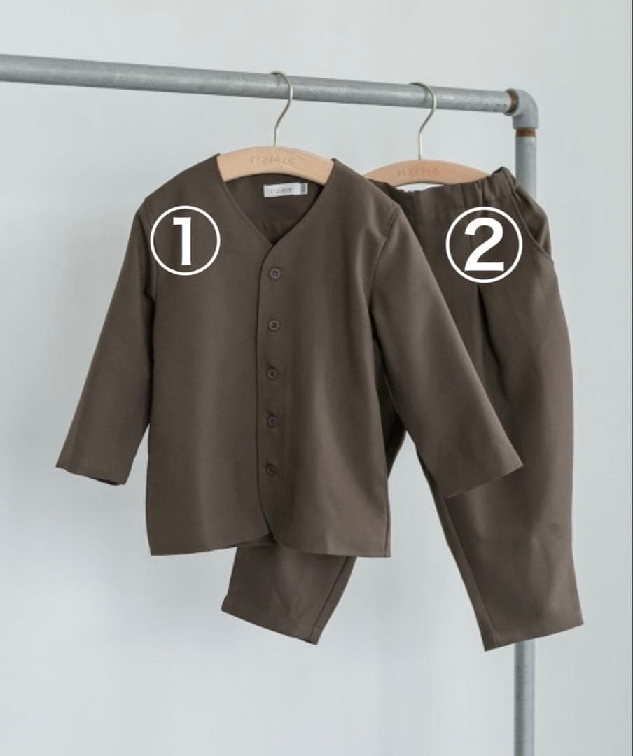 【riziere】120 シングルノーカラージャケットセットアップ　計5点セット