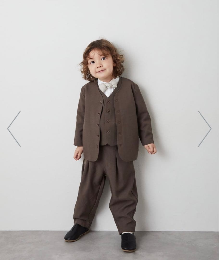 【riziere】120 シングルノーカラージャケットセットアップ　計5点セット