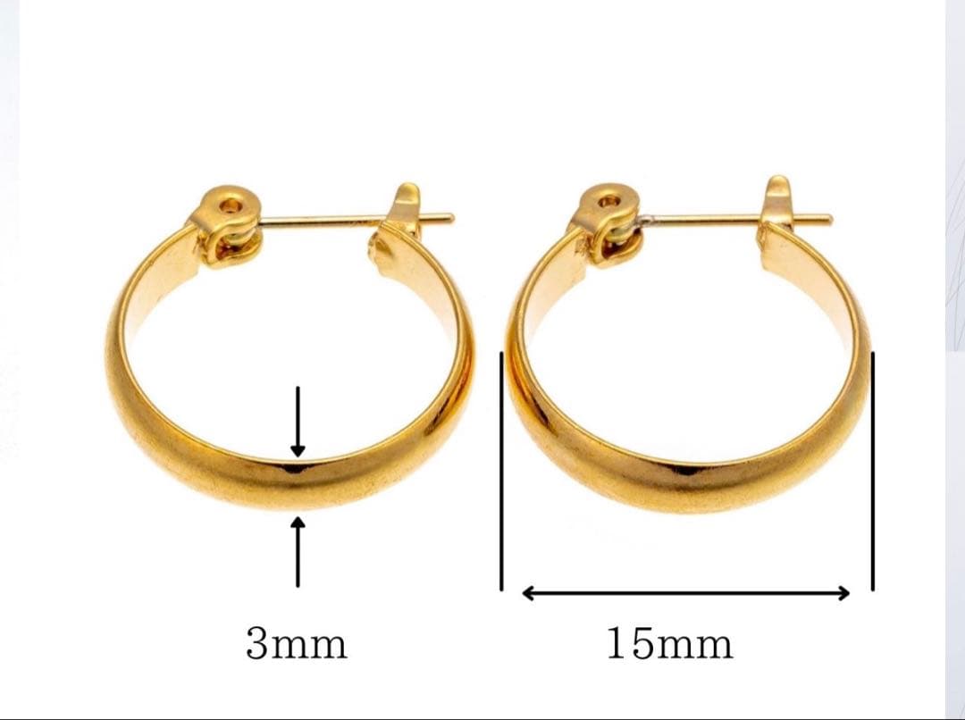 シルバー様用　k18ゴールドフープピアス