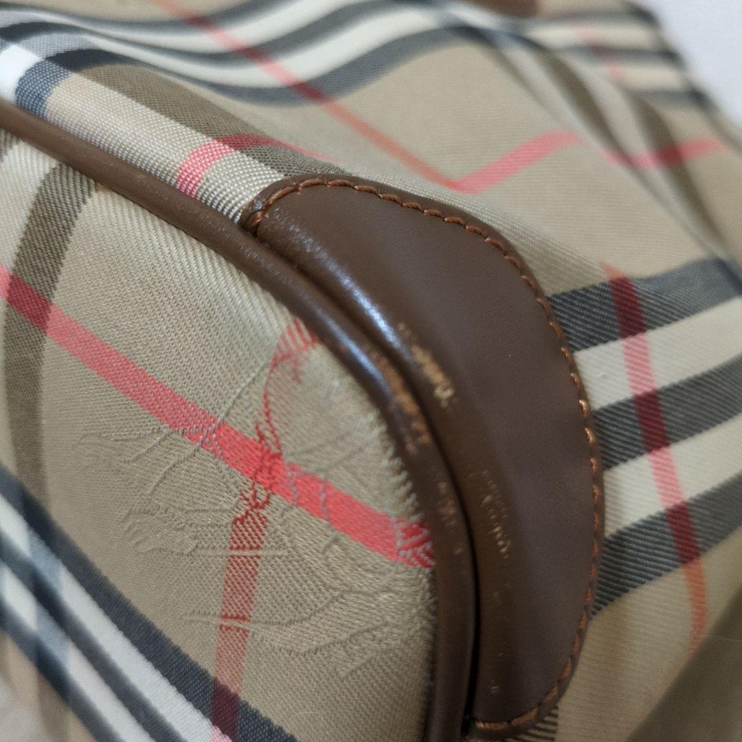 希少　月桂樹ロゴ　バーバリーキャンバスショルダーバッグノバチェックシャドーホース