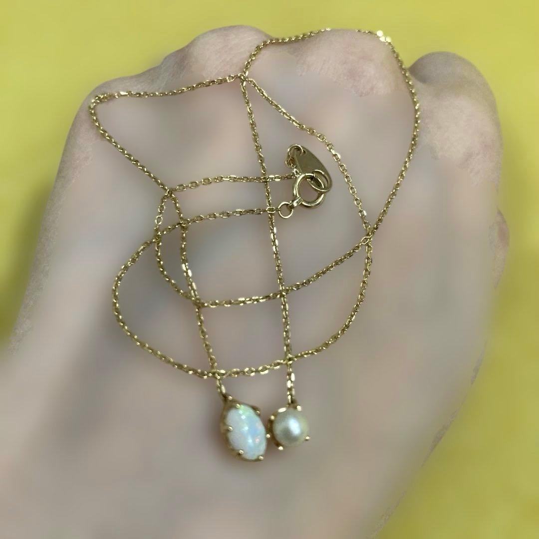 美品　ete オパール　ネックレス　k10 アガット　ノジェス　4℃ エステール