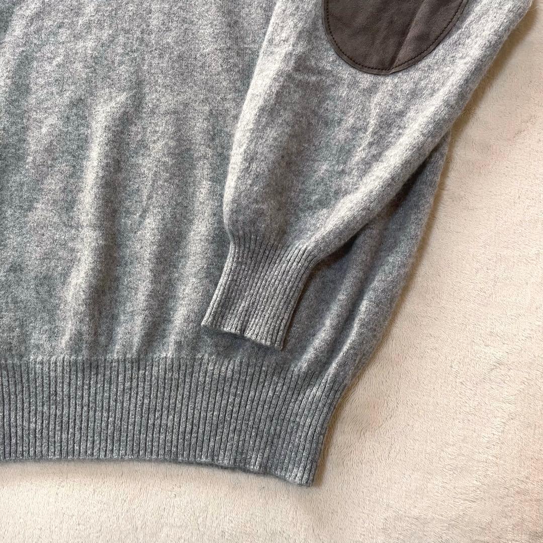 希少✨ブルネロクチネリ　カシミヤ100 クルーネックセーター エルボーパッチ