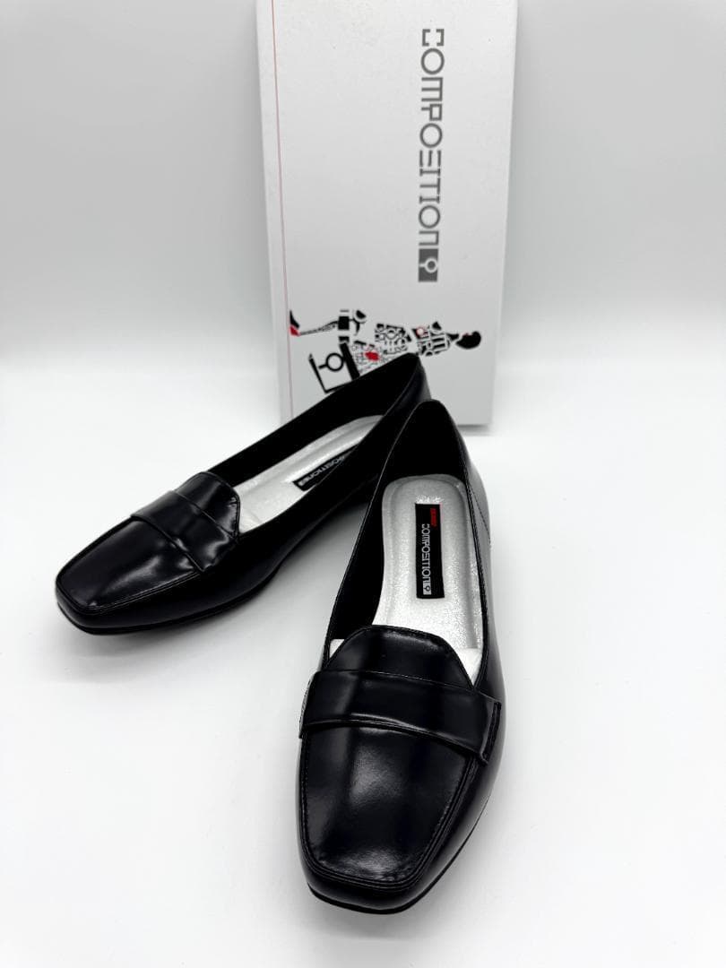 新品 コンポジションナイン パンプス ブラックガラス 22.5cm