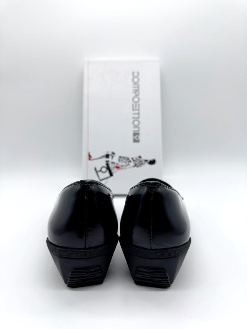 新品 コンポジションナイン パンプス ブラックガラス 22.5cm