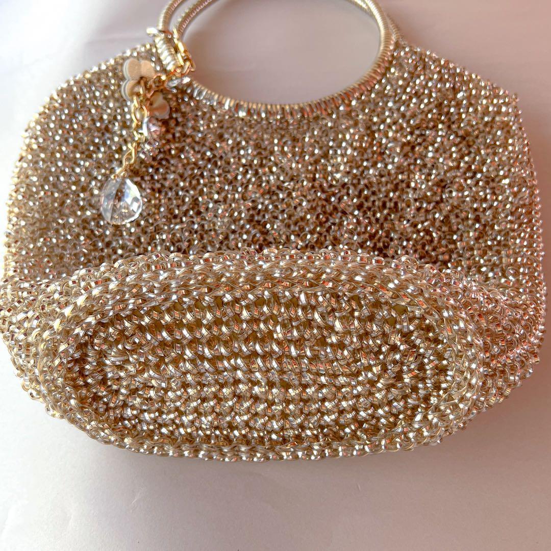 【美品】ANTEPRIMA　ワイヤーバッグ　ハンドバッグ　ゴールド　チャーム