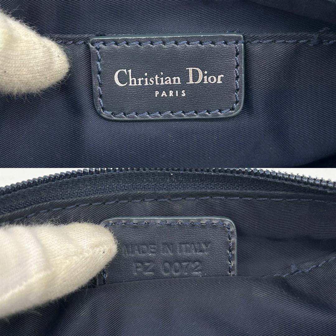 【美品】クリスチャンディオール アクセサリーポーチ トロッター ネイビー 肩掛け