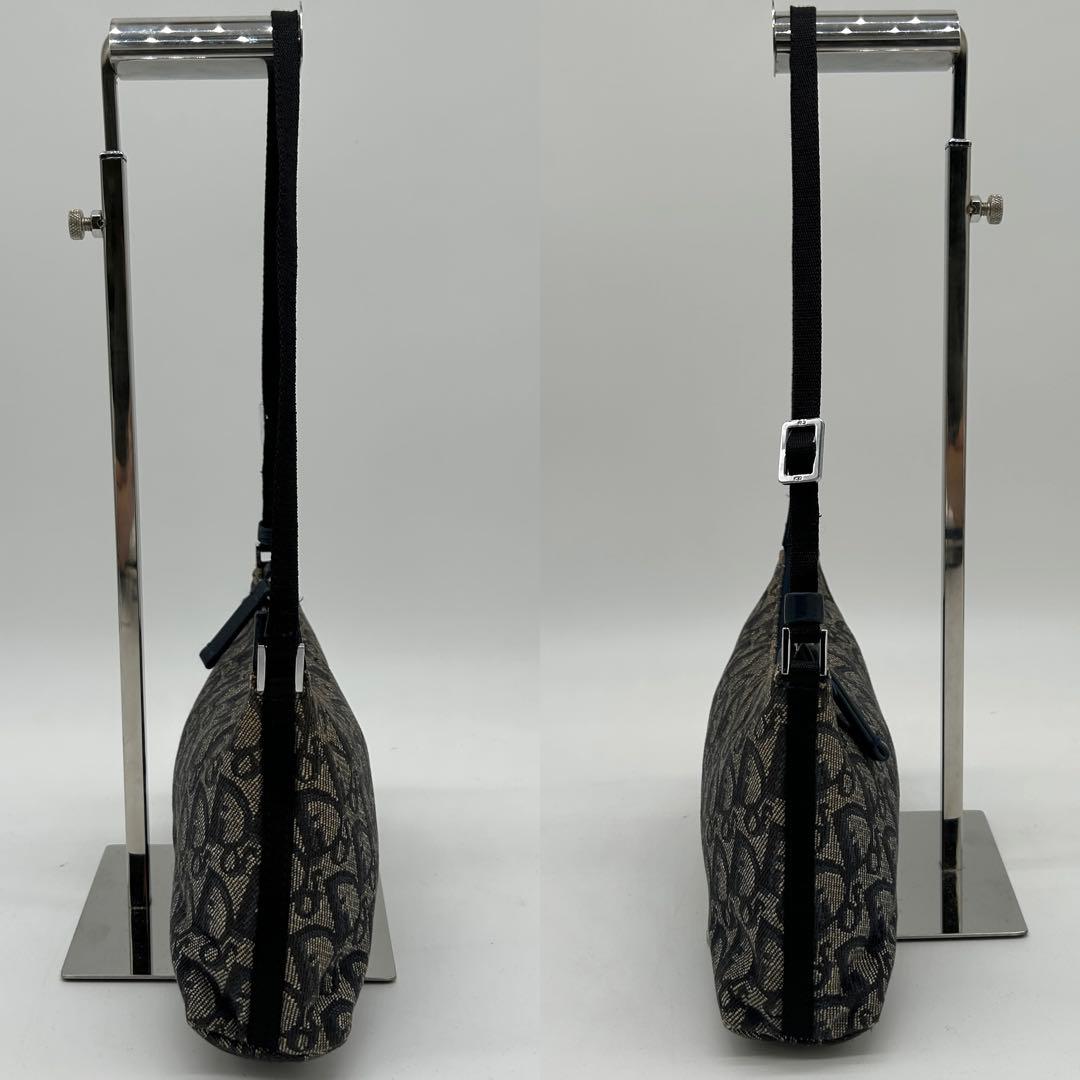 【美品】クリスチャンディオール アクセサリーポーチ トロッター ネイビー 肩掛け