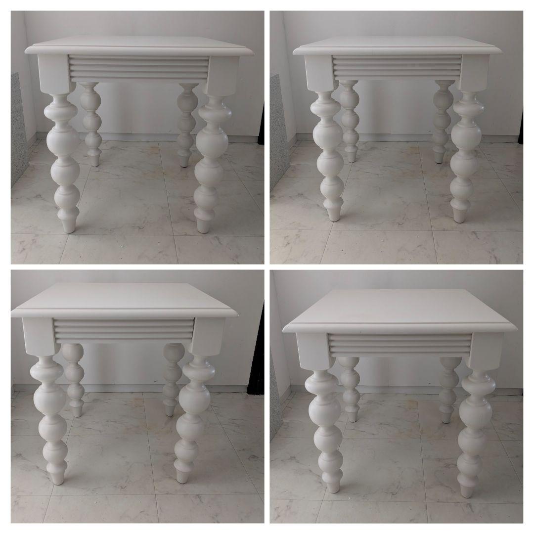 USED フレンチアンティークデザイン ミニ サイドテーブル マットホワイト