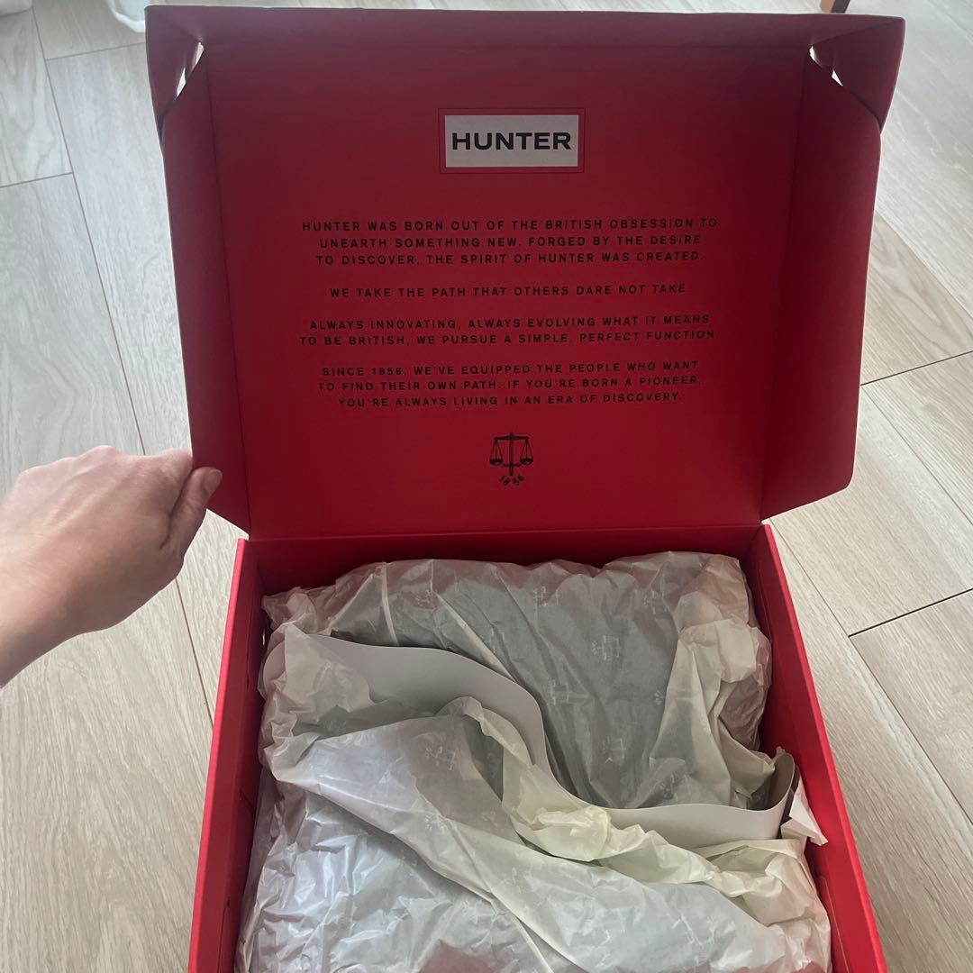 HUNTER ブラック　サイドゴアレインブーツ チェルシー25㎝