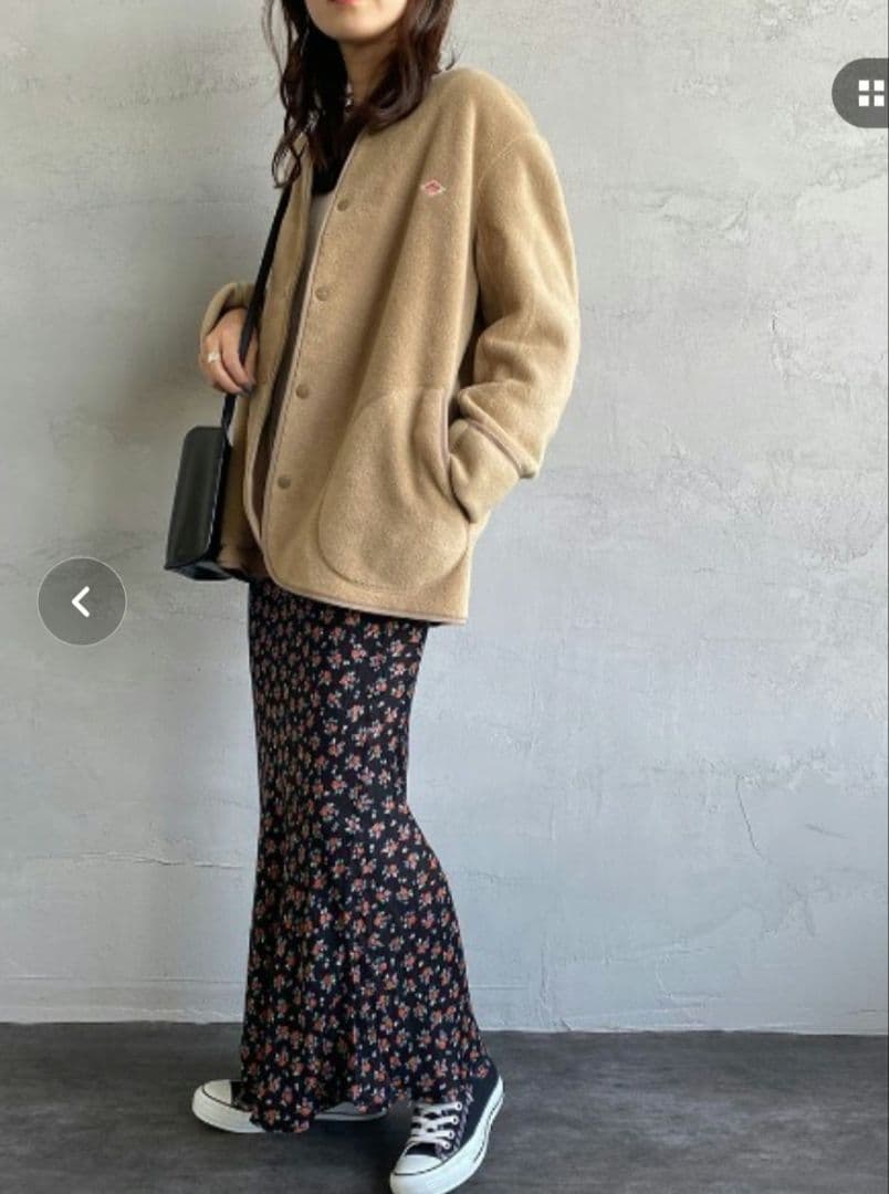 美品DANTONダントンノーカラーフリースカーディガンジャケット レディース