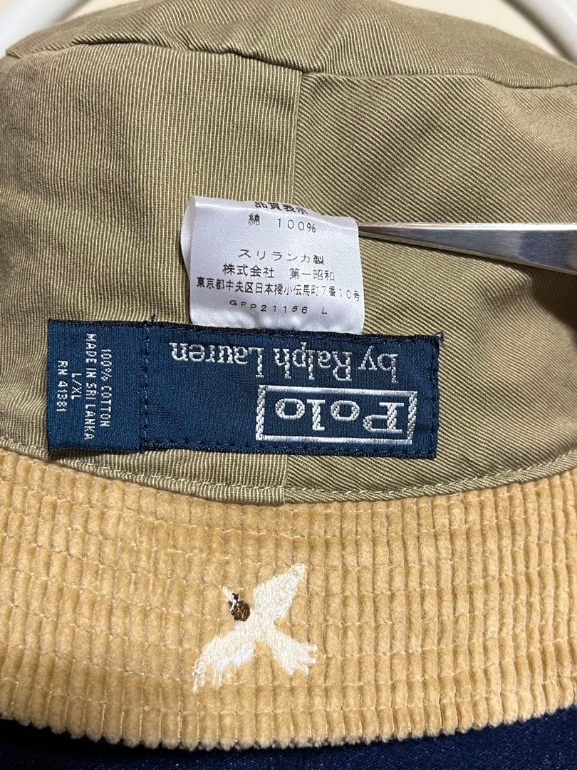 鳥柄POLO RALPH LAURENポロラルフローレンコーデュロイハット