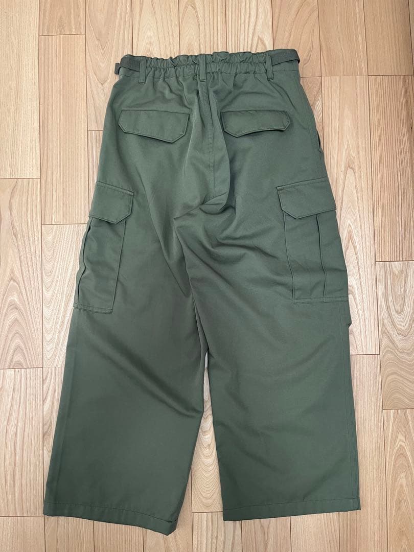 北欧暮らしの道具店　大人のためのきれいめカーゴパンツ　オリーブグリーンLサイズ