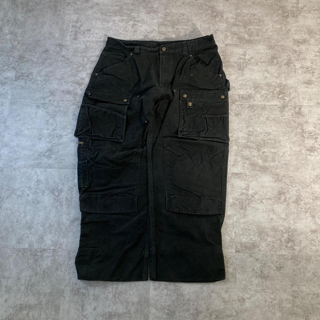 00sブラック カーゴパンツ カーハート 38×34