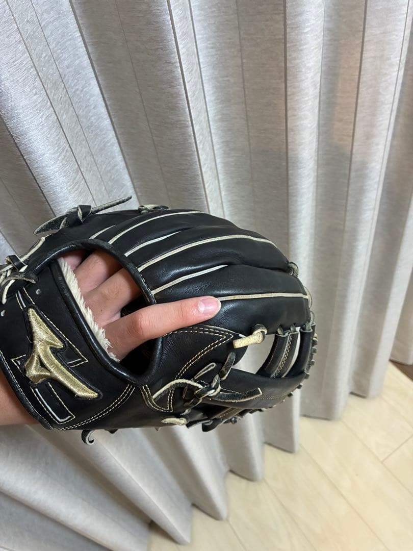Mizuno グローバルエリート 軟式グローブ 黒(少年野球用)
