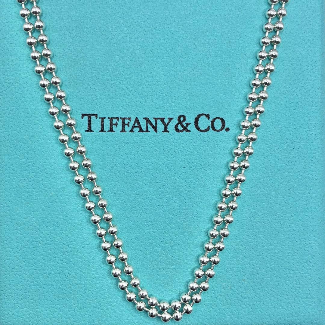 【極美品】ティファニー　ロングボールチェーン　ネックレス　86cm　シルバー