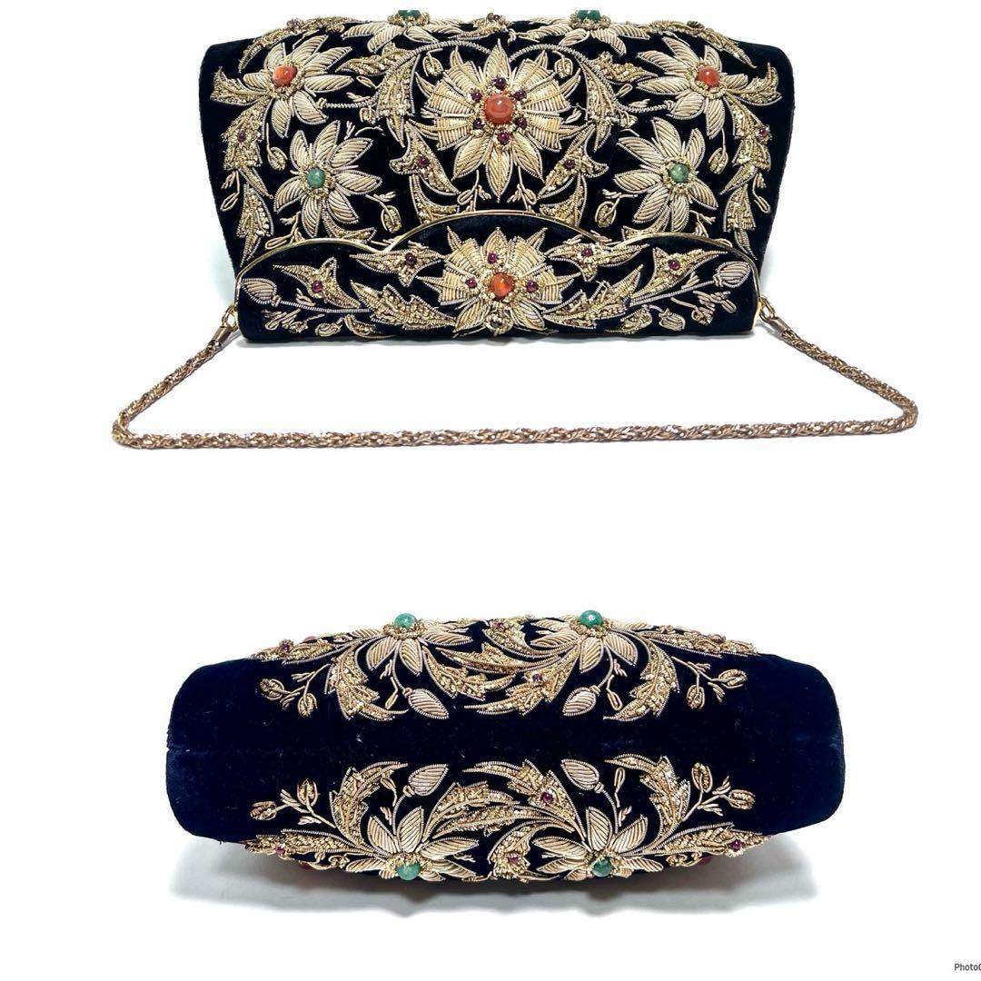 【美品】LUMY はしもと ルミー/皇室御用達/ ハンドバッグ ビーズバッグ