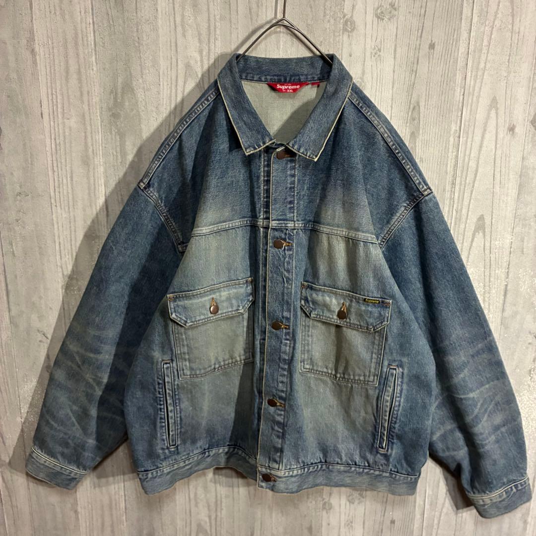 【希少サイズ】シュプリーム　ヴィンテージ加工　デニムジャケット XXL