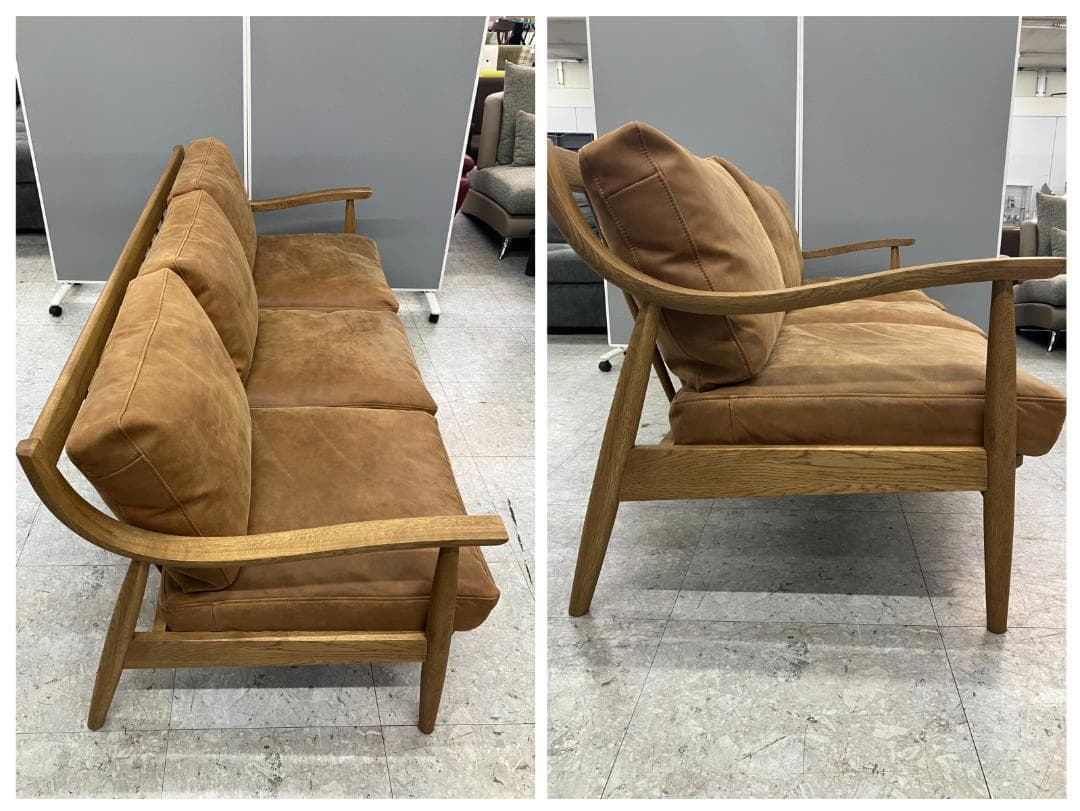 クラッシュゲート CRASH GATE 3人掛けソファ アルネソファ ブラウン