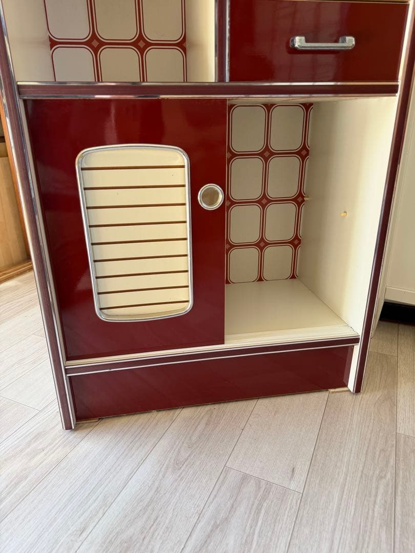 sion 昭和レトロ レトロポップ 食器棚 ガラスキャビネット 木製