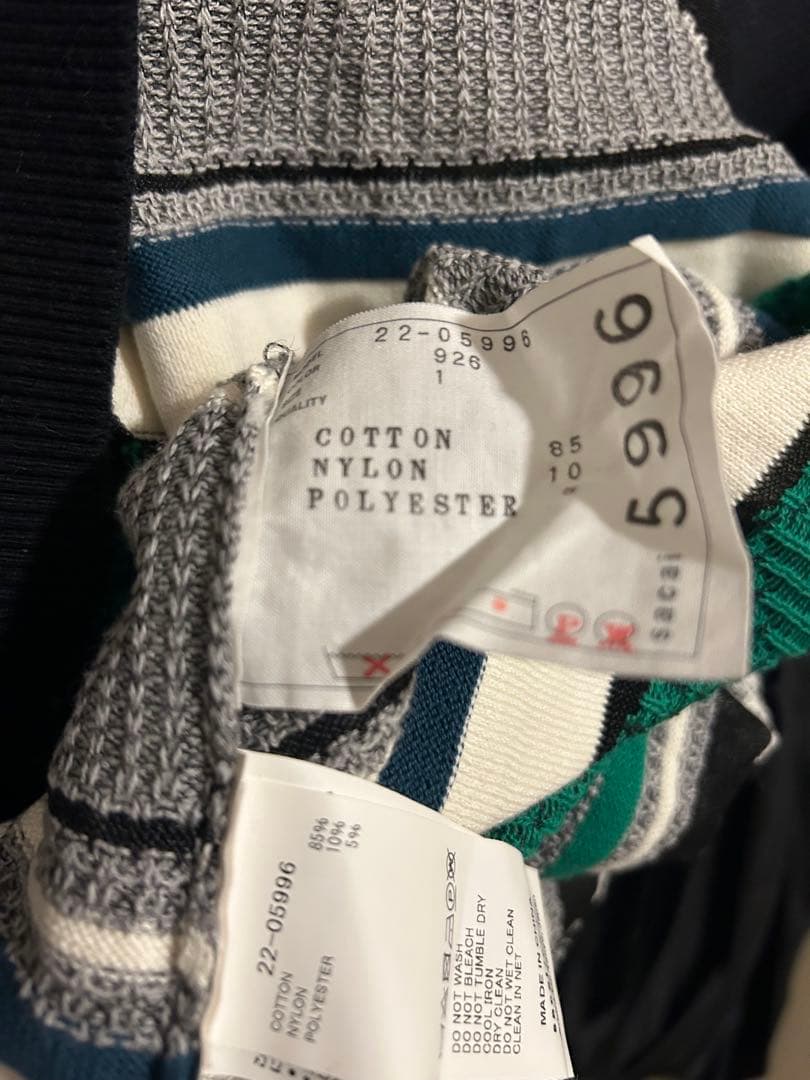 sacai 2022リゾートコレクション ジャガードニットヘムワンピース