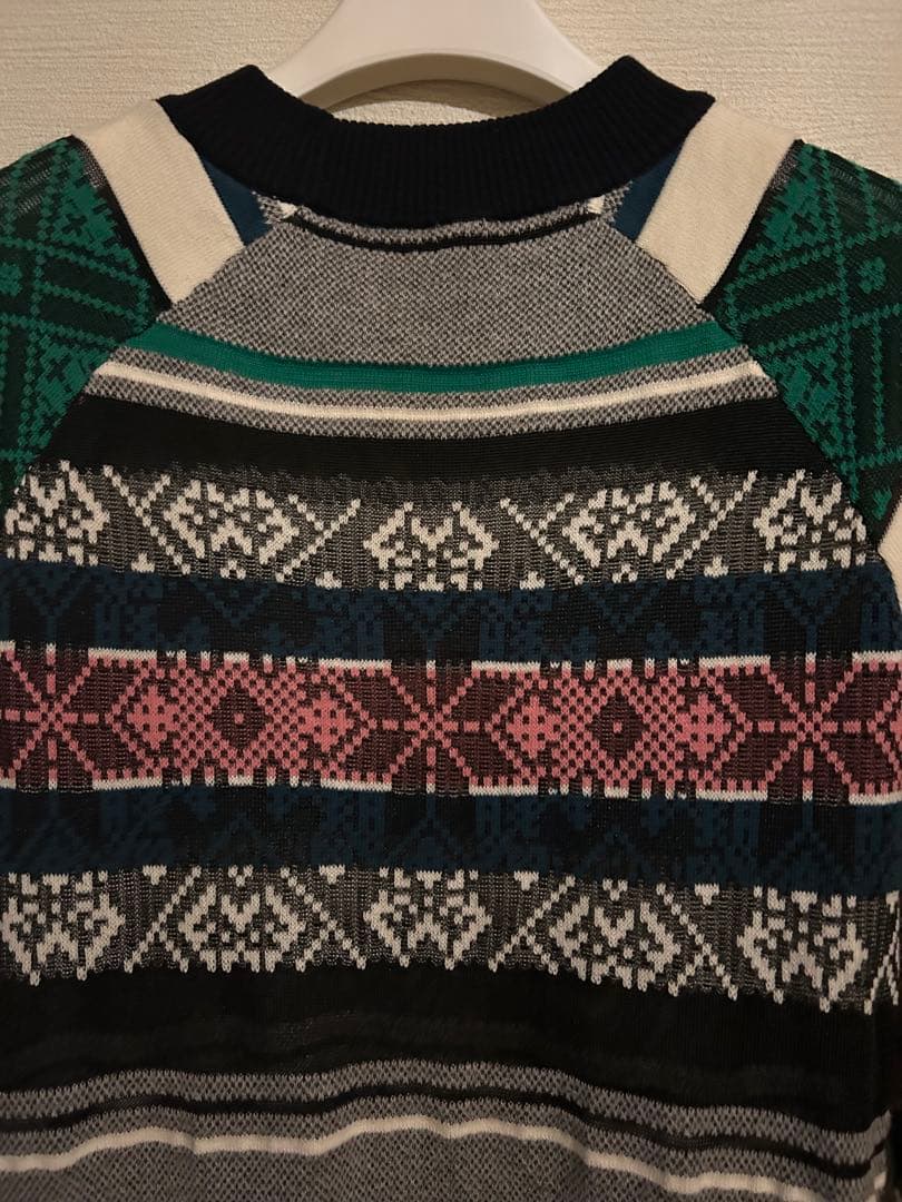 sacai 2022リゾートコレクション ジャガードニットヘムワンピース