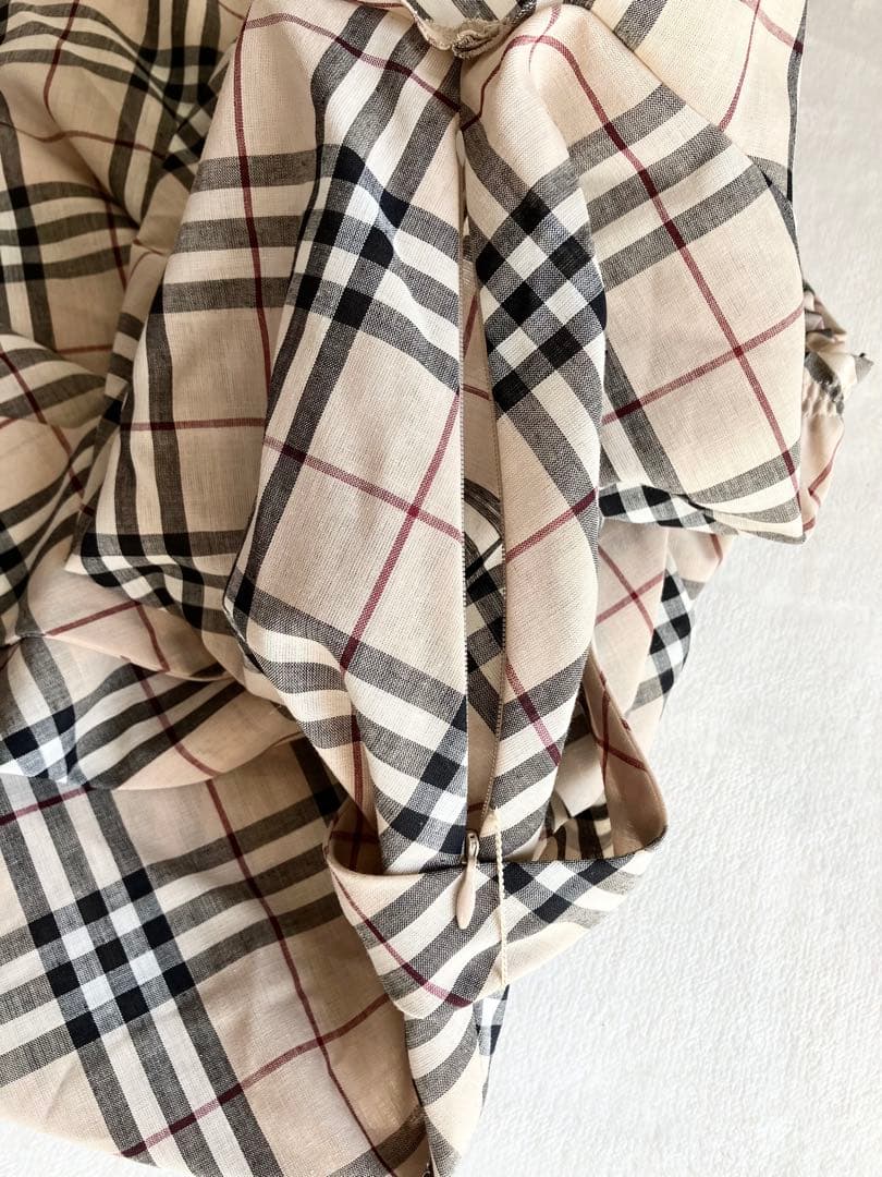 【未使用級】バーバリーブルーレーベル ノバチェック 総柄 ワンピース ベルト付