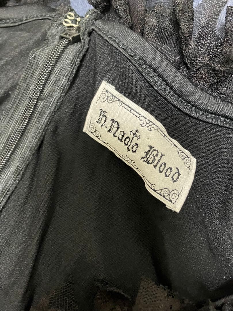 h.naoto Blood ロングワンピース　ブラック　アシンメトリー