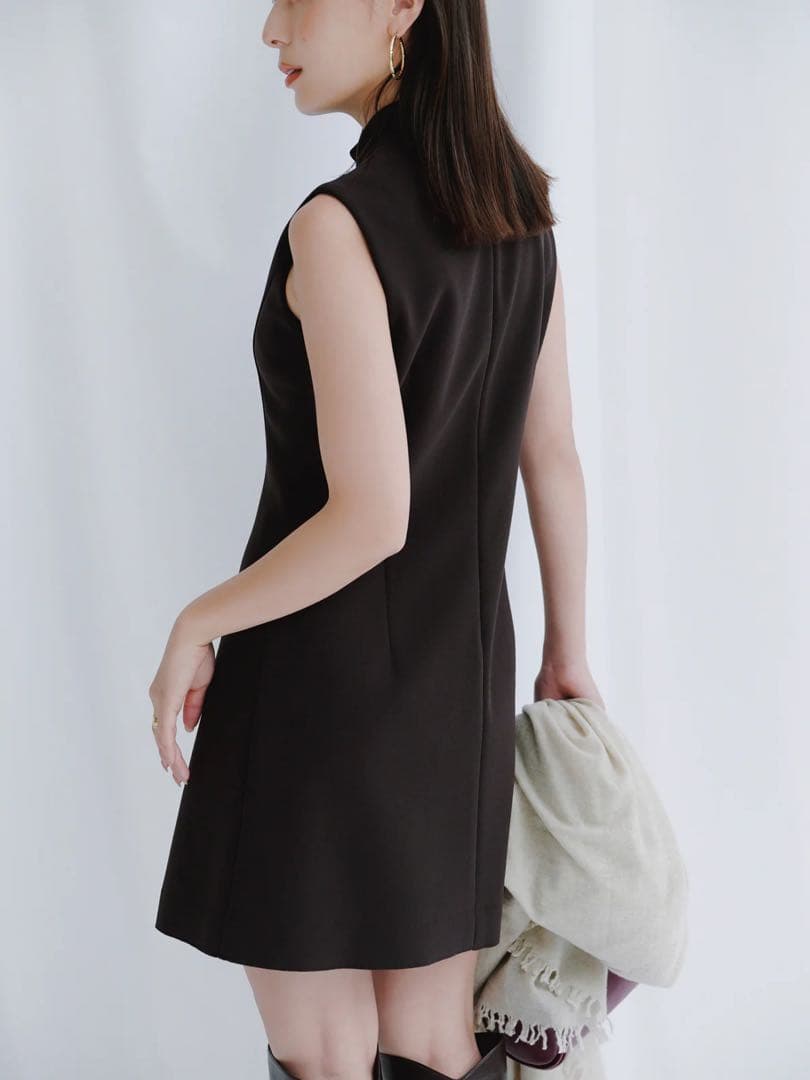 ❤️美品 正規品❤️anuansカットジョーゼットミニワンピースブラウンM