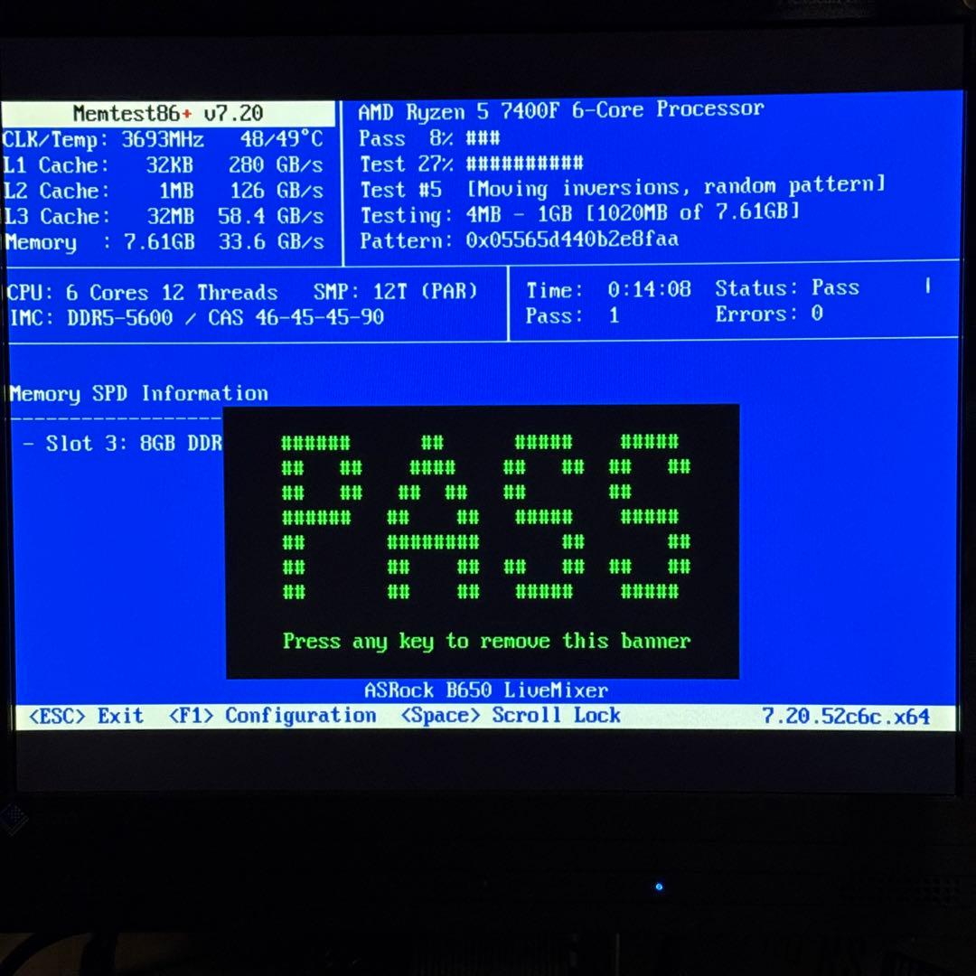 動作確認済み DDR5-5600 8GB x1枚 SK hynix