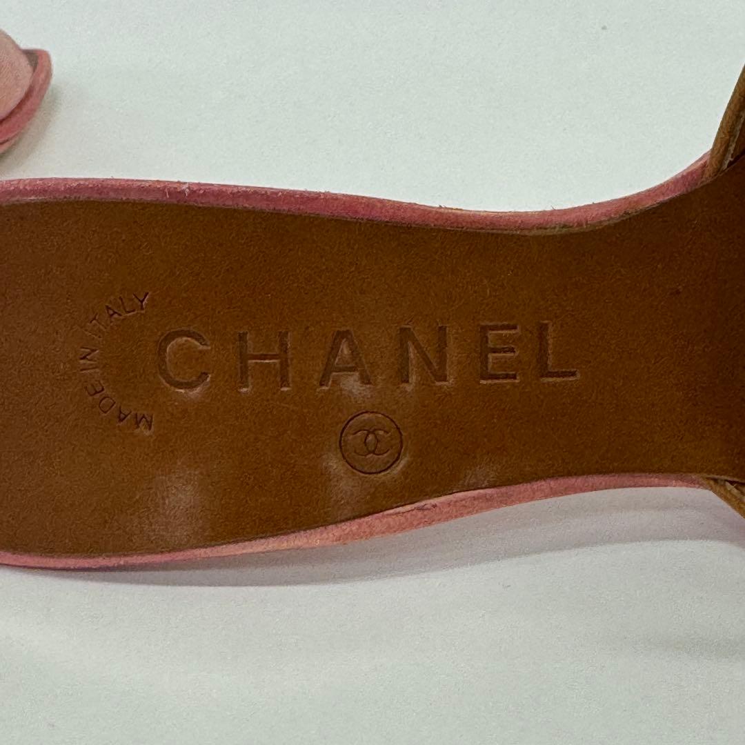 CHANEL ピンク キャンバス ミュール