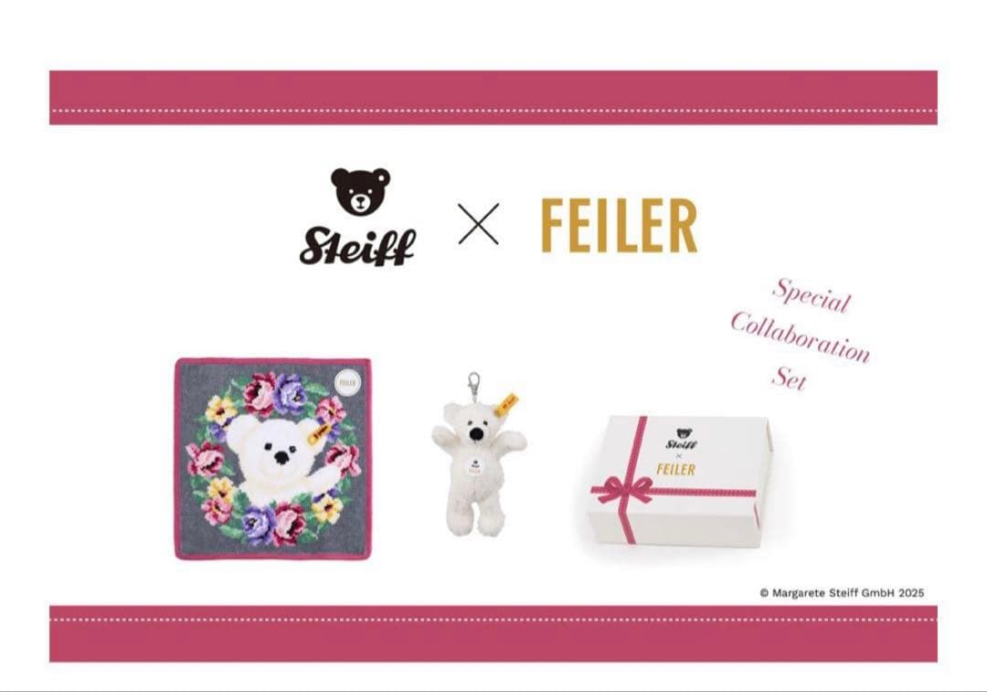 日本橋三越　FEILER　ハンカチ　steiff　テディベア　キーホルダー