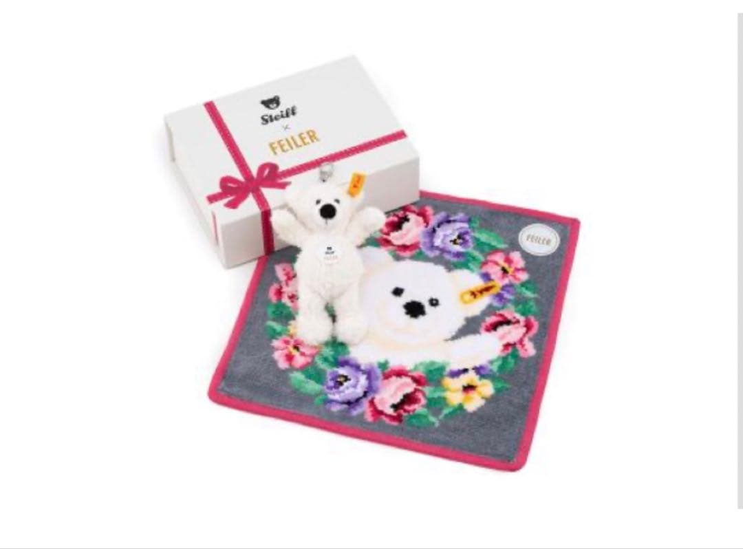 日本橋三越　FEILER　ハンカチ　steiff　テディベア　キーホルダー