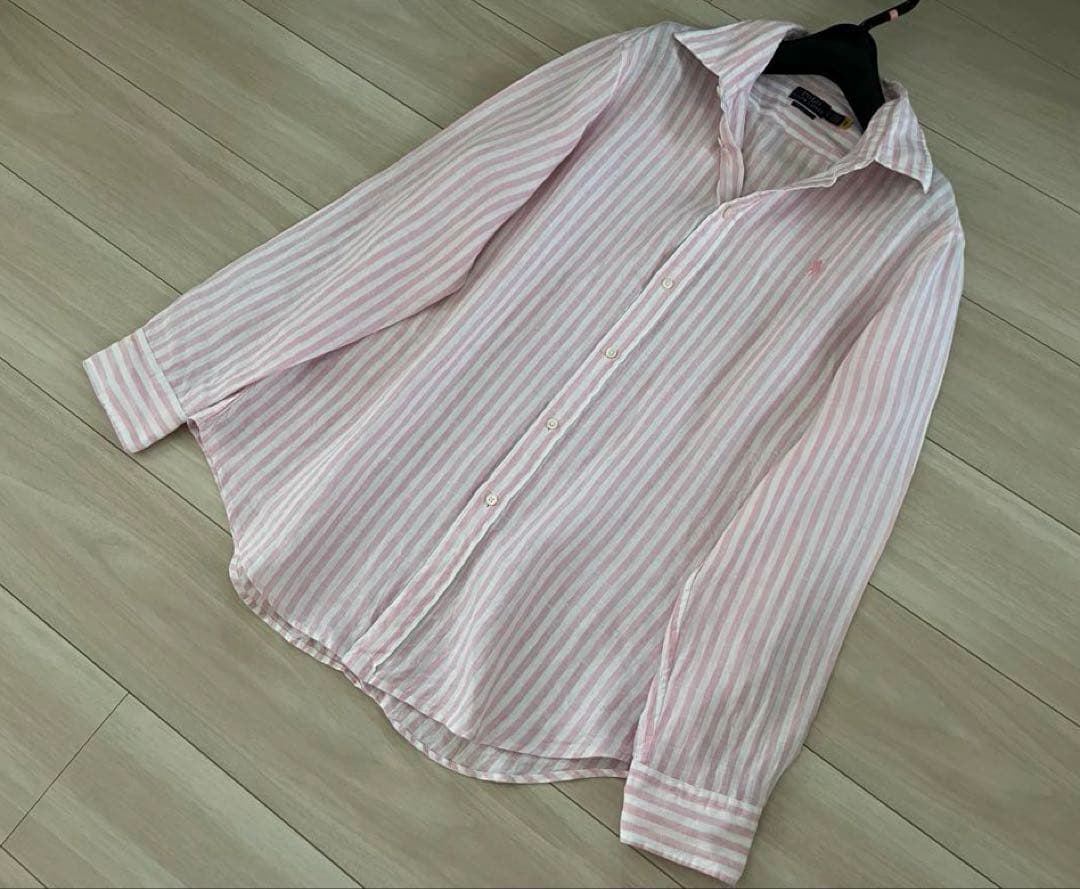 POLO RALPH LAUREN(ポロラルフローレン)：リネンシャツボーダー麻