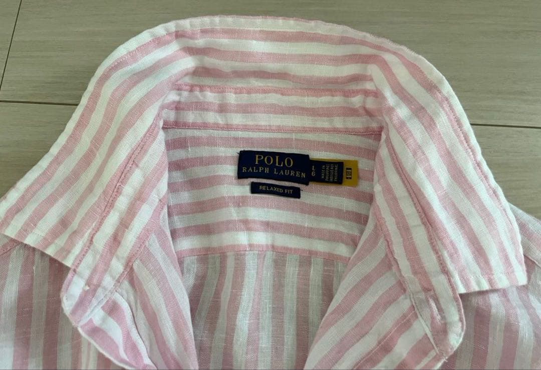 POLO RALPH LAUREN(ポロラルフローレン)：リネンシャツボーダー麻