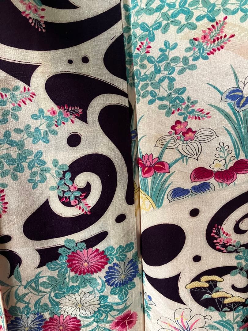 週末セール！【美品・超レア！超希少アンティーク】琳派、大正ロマン大胆柄☆着物