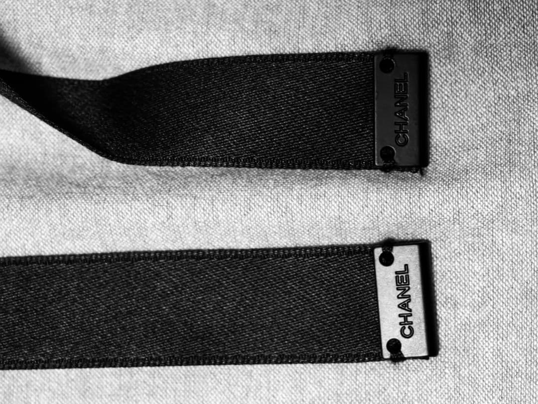 CHANEL 黒 ニット帽 リブ編み 美品