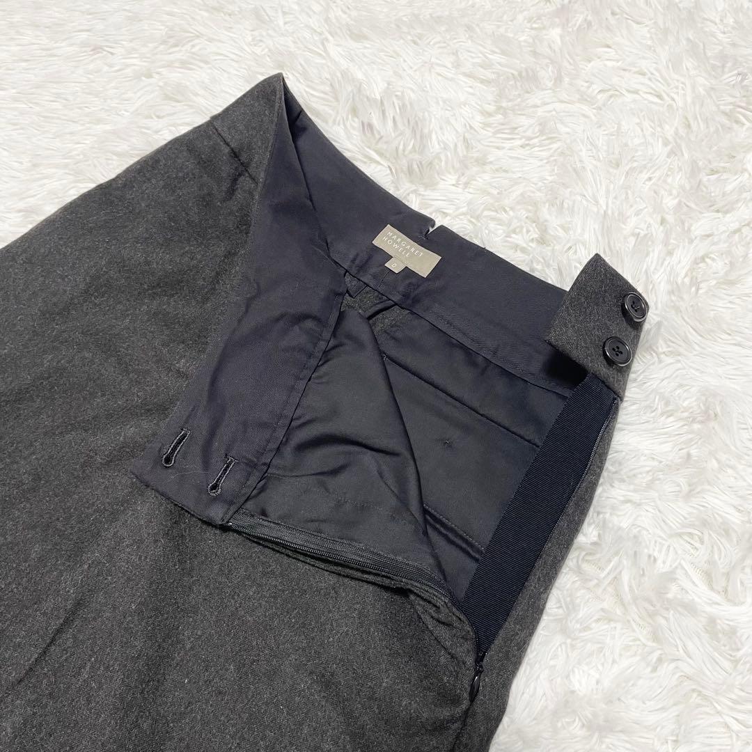 ✨極美品✨マーガレットハウエル ウール カシミヤ ワイドパンツ ガウチョパンツ