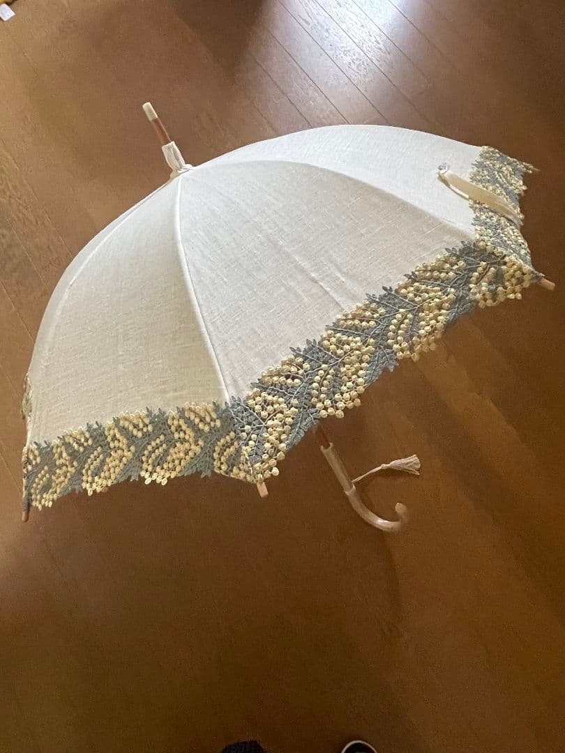 【完売品】★未使用 近沢レース 長日傘　日傘　ミモザ