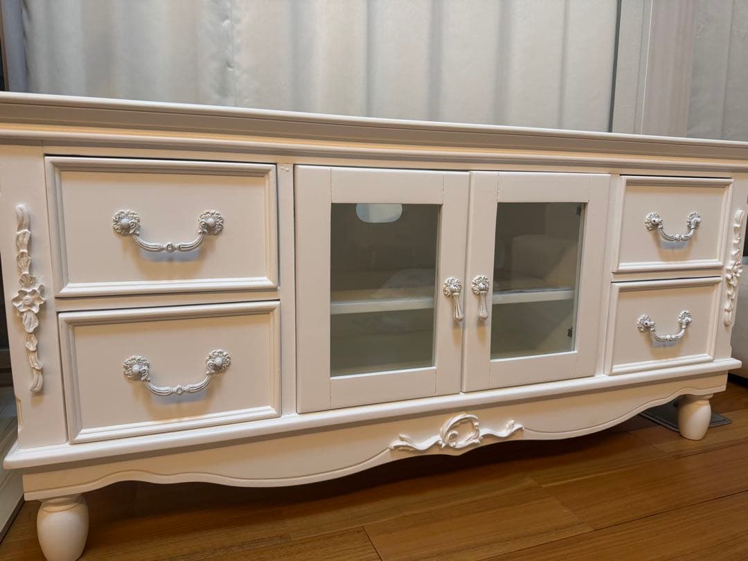 アンティーク調 テレビ台 白塗り