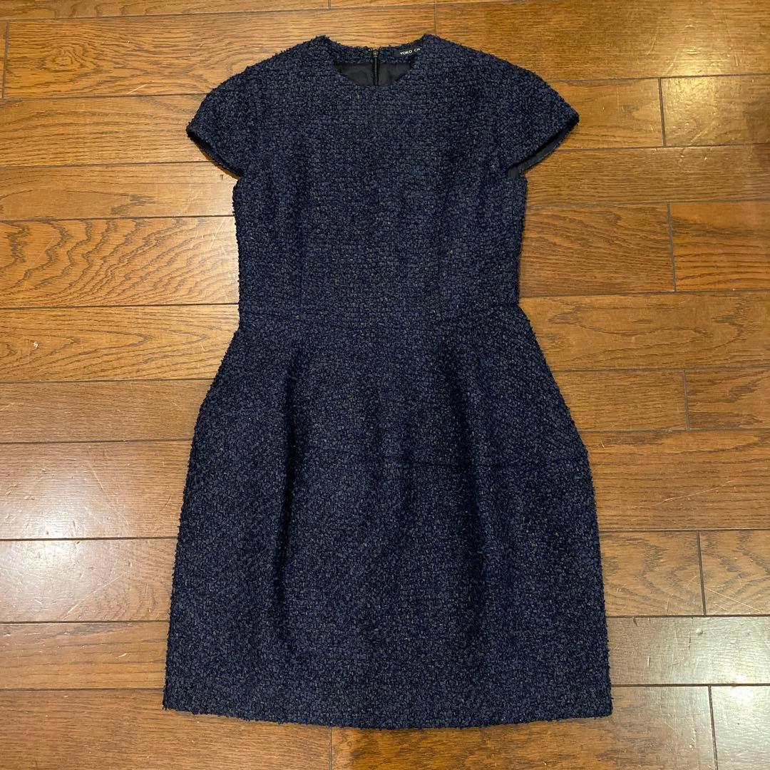 【セール中 未使用 試着のみ】YOKO CHAN ネイビーツイードセットアップ