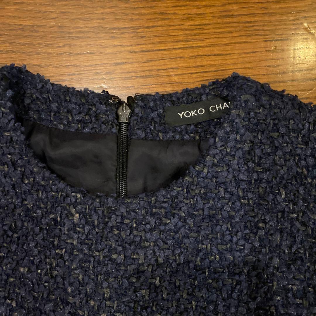 【セール中 未使用 試着のみ】YOKO CHAN ネイビーツイードセットアップ