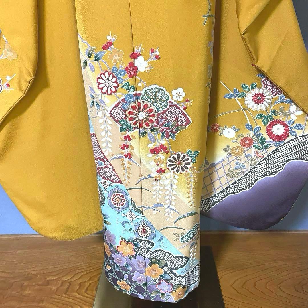 振袖フルセット　手描き友禅　成人式振袖　振袖　裄丈71