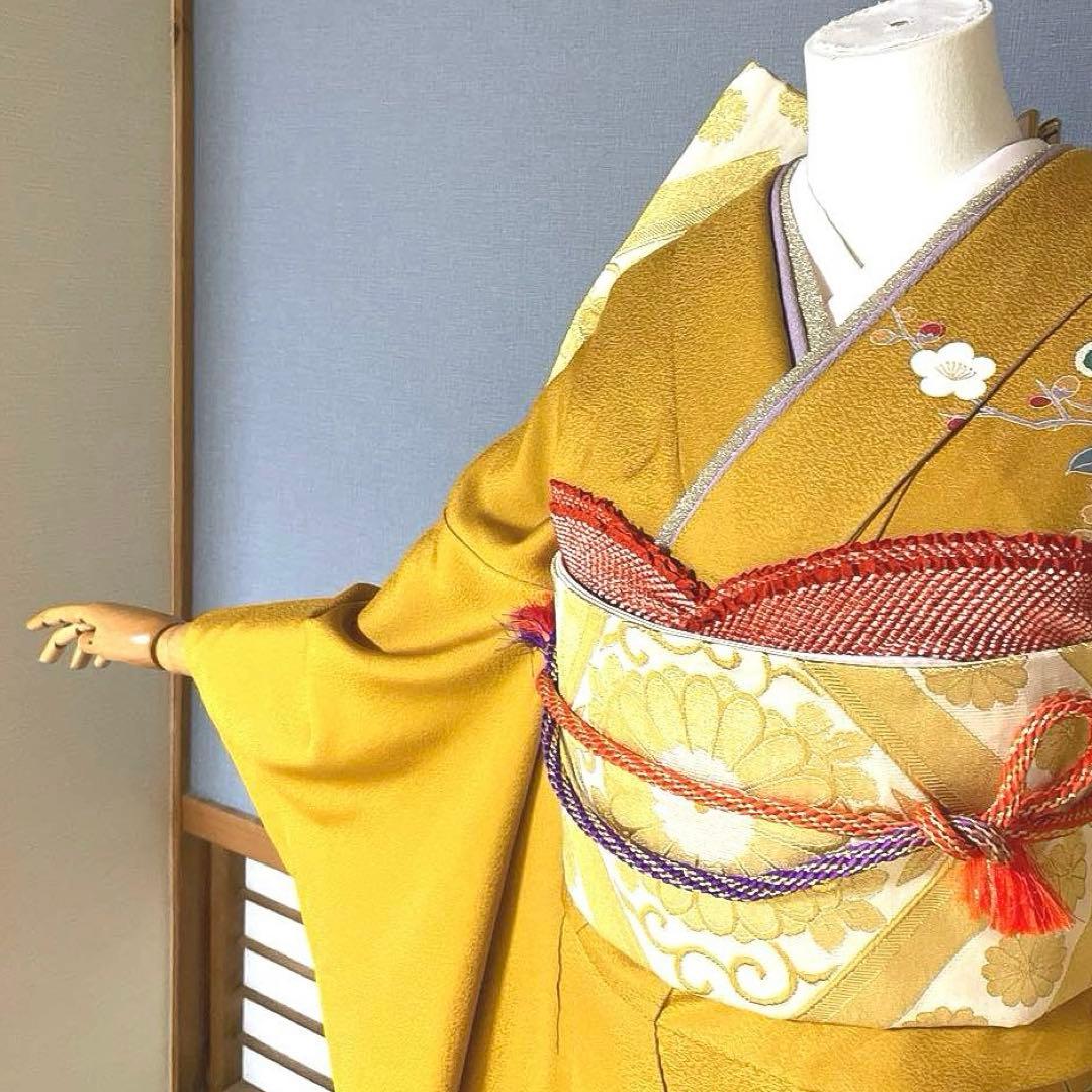 振袖フルセット　手描き友禅　成人式振袖　振袖　裄丈71