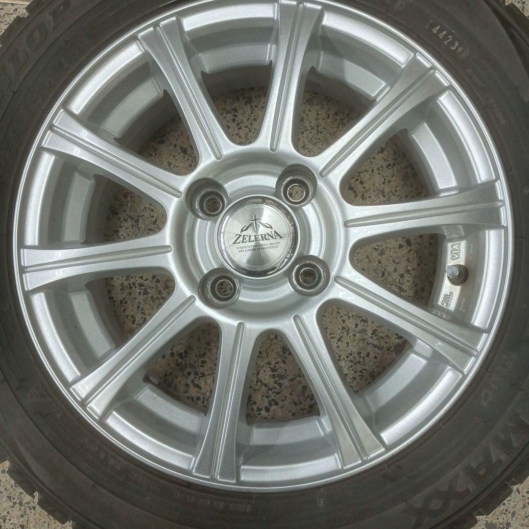 165/65R14 ダンロップ WM02 2023年 スタッドレス＆アルミ 4本