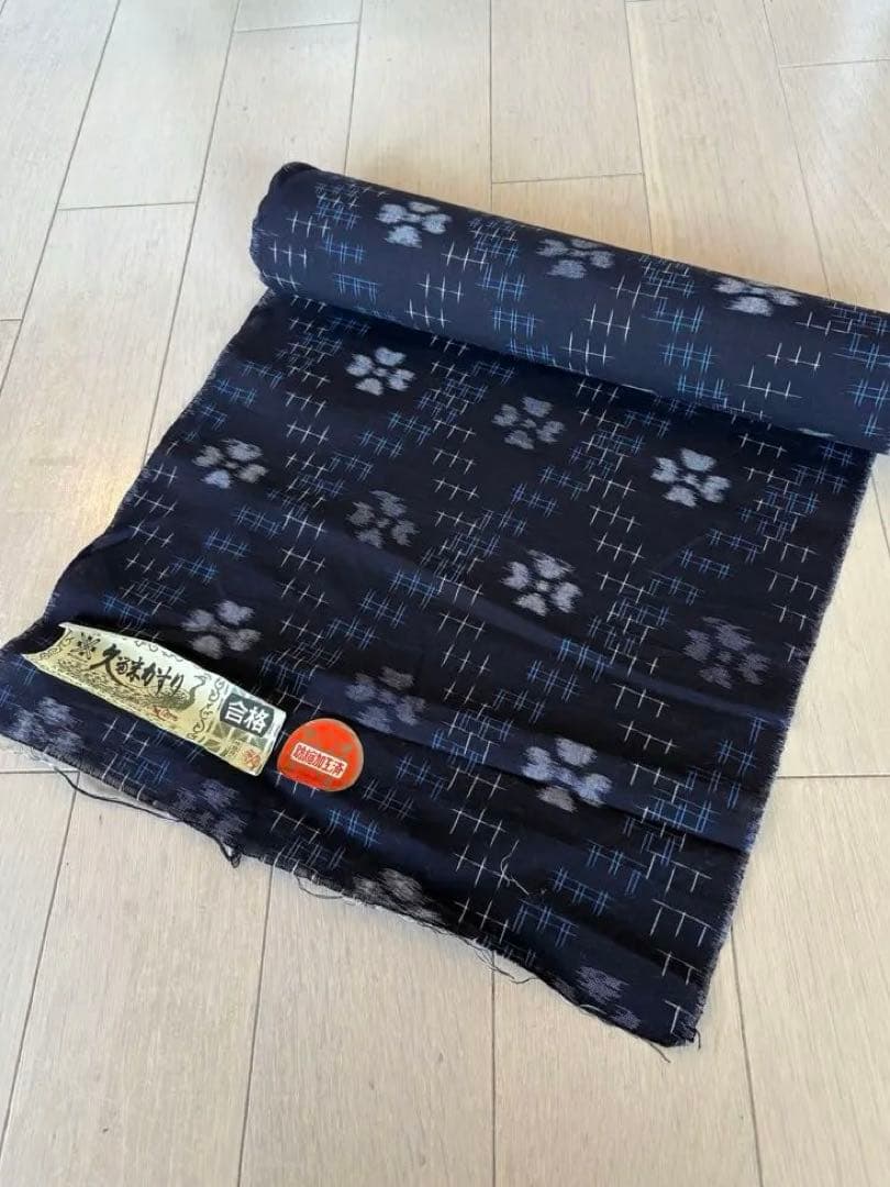 久留米かすり　紺色 綿100% 反物　男性　女性