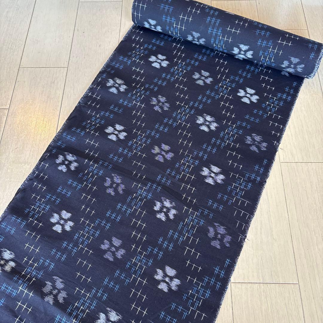 久留米かすり　紺色 綿100% 反物　男性　女性