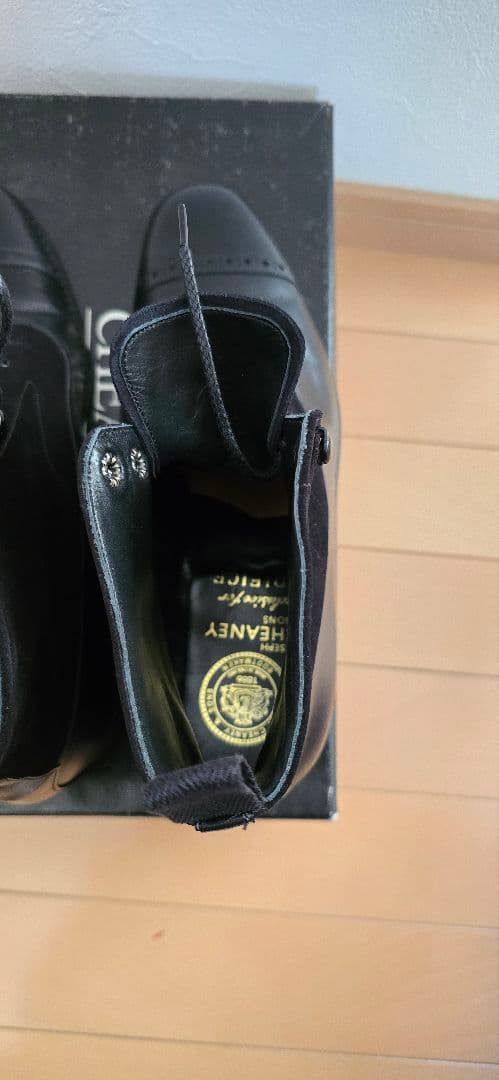 CHEANEY レザーxスエード　コンビ　ブーツ 黒　サイズ7　25.5相当