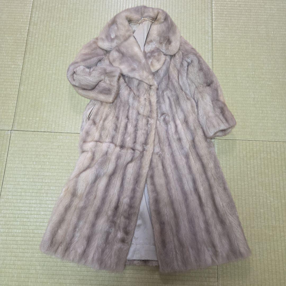 着丈105cm ミンクコート サファイアミンク ロングコート 女優襟　11号