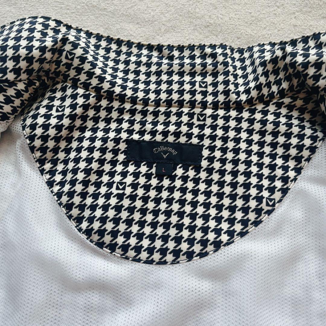 極美品　キャロウェイ　レインコート　ジャケット　パンツ　千鳥格子　L 　ネイビー