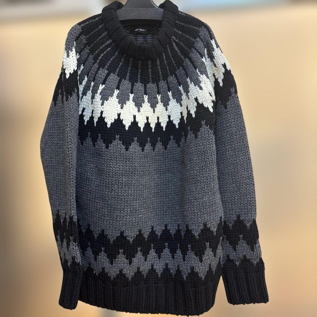 【未使用】1piu1uguale3ノルディックセーターBK